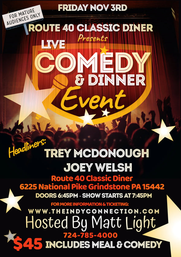 Dinner & Comedy Show at Route 40 Classic Diner