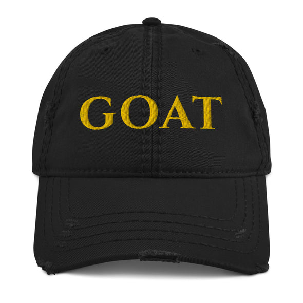 GOAT Distressed Dad Hat: GOLD